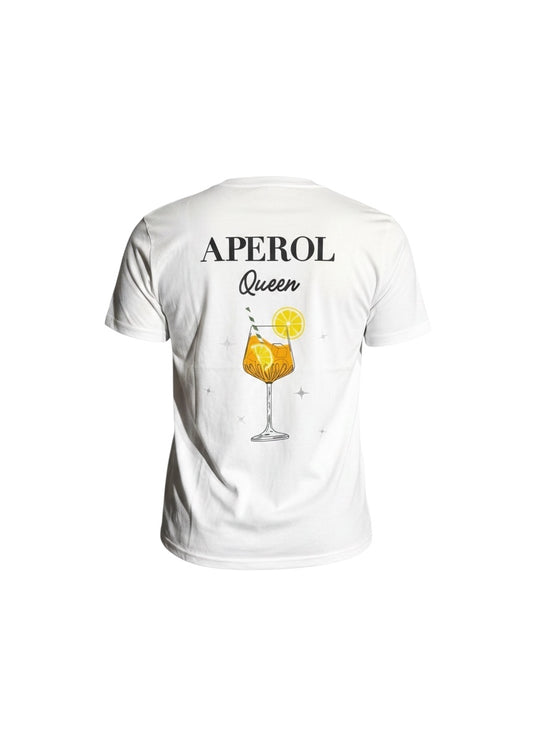 Balti Marškinėliai Aperol Queen - moteriškas drabužis | AEstudio